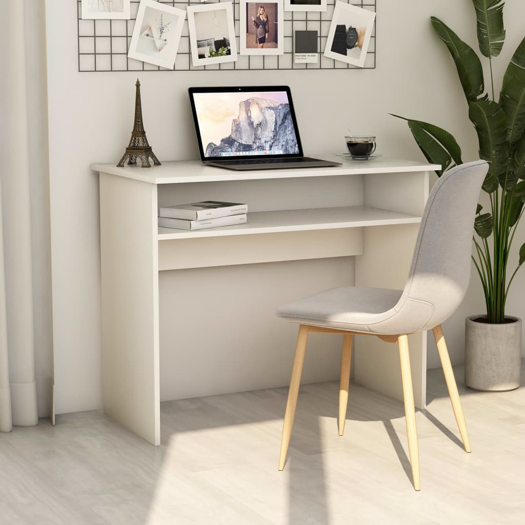 Desk White 35.4"x19.6"x29.1" Chipboard