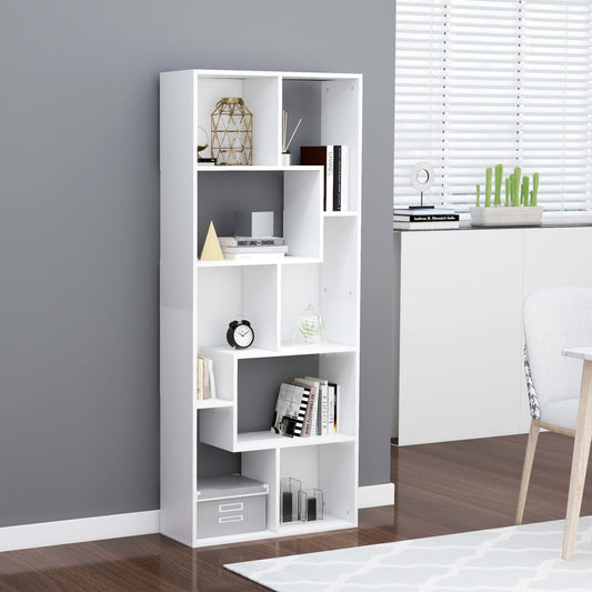 Book Cabinet White 26.4"x9.4"x63.4" Chipboard