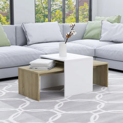 Coffee Table Set White 39.4"x18.9"x15.7" Chipboard