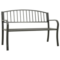 Garden Bench 49.2" Black Steel