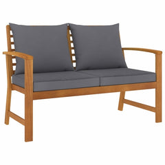 Garden Bench 47.2" with Cream Cushion Solid Acacia Wood