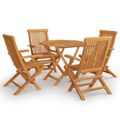 5 Piece Garden Dining Set Solid Teak Wood