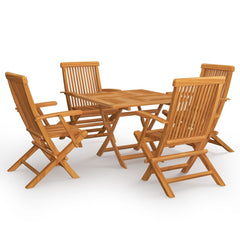 5 Piece Garden Dining Set Solid Teak Wood