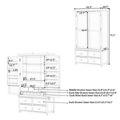 Freestanding Large Kitchen Pantry Wooden Kitchen Storage Cabinet