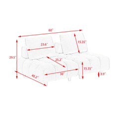 60 inches long, Teddy Sofa Fabric, with spacious and comfortable