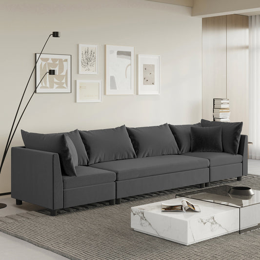 116*30'' Modern Modular Sectional Sofa,Oversized 4 Seat Chenille Couch