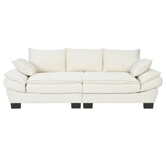 85.4" Modern Curved Sofa, Back Upholstered Couch with 2 Decorative