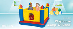 Intex 48259EP Inflatable Colorful Jump-O-Lene Castle Bouncer Indoor Outdoor Kids Jump Bounce House for 2 Kids, Ages 3 to 6 Years