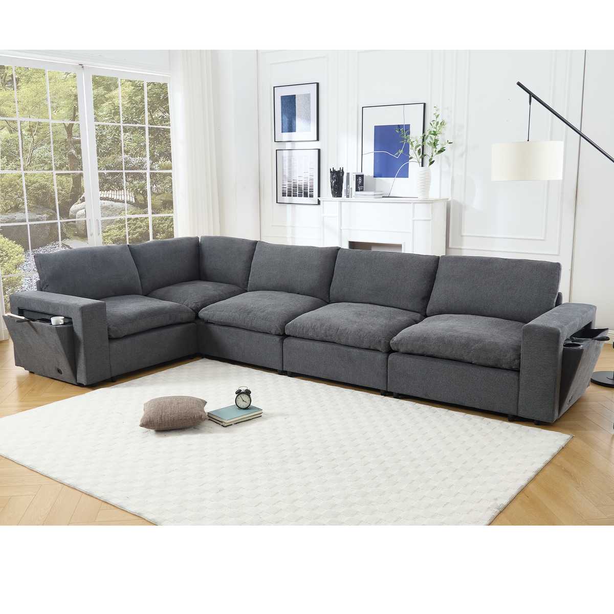 Sectional Couches For Living Room,Modular Couch,Wireless Charging Port