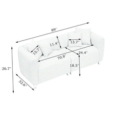 89 inch Sofa for Living Room, Fashion  Sofa with Metal Legs, 3 Seater