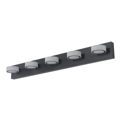 LED Modern Black 5-Light Vanity Lights Fixtures Over Mirror Bath Wall