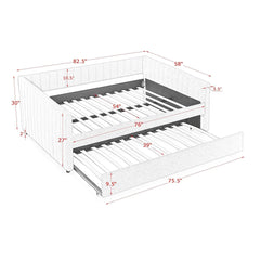 Full Size Daybed with Trundle Upholstered Sofa Bed, with Vertical