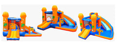 AOOU Kids Inflatable Bounce House w/450W Blower, Kid Bouncer & Water Slide 2 in 1, Outdoor Bouncy Castle Water Park