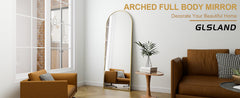 21x64 inch Arched Full Length Mirror-Aluminum Alloy Frame High Definition-Full Body Mirror for Bedroom or Living Room