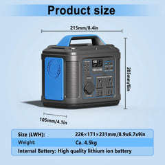 Portable Power Station 110V,296Wh Lithium ion Solar Generator with 300 W AC Power,Outdoor Generator for Camping,Travel,Emergency