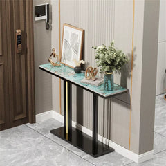 LUVODI Marble Console Table for Living Room Long Narrow Console Table Behind Couch Sofa Side End Furniture