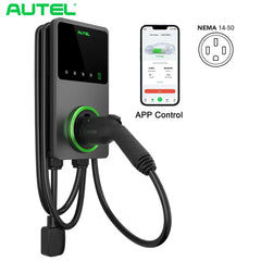 Autel WIFI Bluetooth Enable 40A 240V 10KW Smart EVSE Level 2 Home EV Charger J1772 Wallbox Electric Vehicle Charging Station