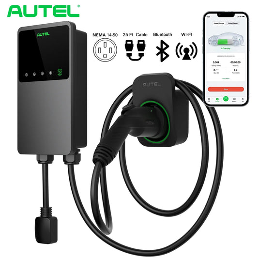 Autel RFID WIFI Bluetooth Enable 40A 240V 10KW Smart EV Charger Level 2 Home Type 1 J1772 Electric Vehicle Charging Station