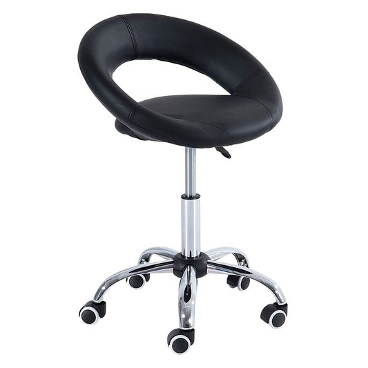 Black Saddle Adjustable Hydraulic Rolling Swivel Massage Salon Stool