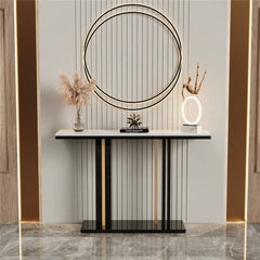 LUVODI Marble Console Table for Living Room Long Narrow Console Table Behind Couch Sofa Side End Furniture