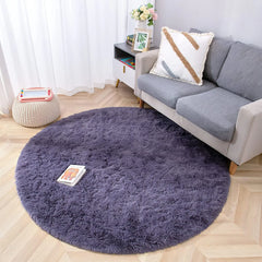 Round Rug Fluffy Soft Area Rugs for Kids Girls Room Princess Castle Plush Shaggy Carpet Cute Circle Nursery Rug for Bedroom