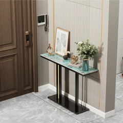 LUVODI Marble Console Table for Living Room Long Narrow Console Table Behind Couch Sofa Side End Furniture