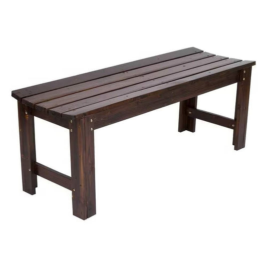 4-ft. Outdoor Patio Cedar Wood Backless Garden Bench in Burnt Brown