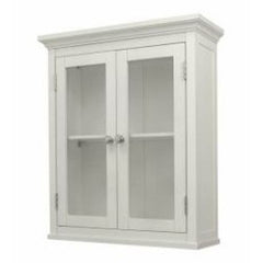 Classic 2-Door Bathroom Wall Cabinet in White Finish