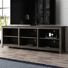 70-inch Dark Brown Wood TV Stand Entertainment Center for TV up to