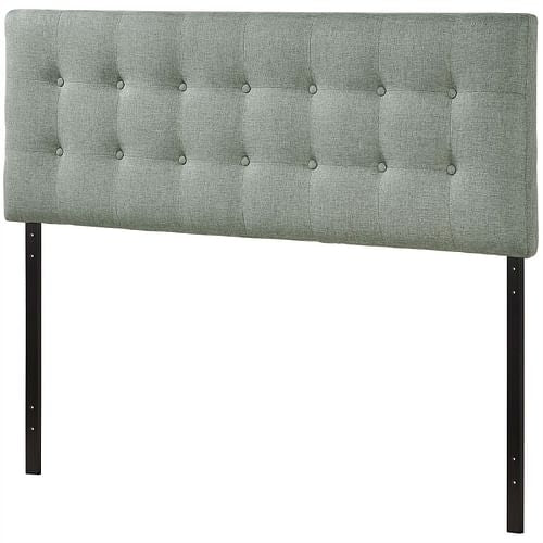 Full size Grey Fabric Button-Tufted Upholstered Headboard