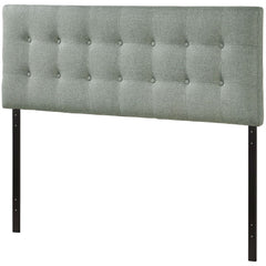 Full size Grey Fabric Button-Tufted Upholstered Headboard