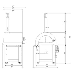 Empava PG03 Outdoor Wood Fired and Gas Pizza Oven