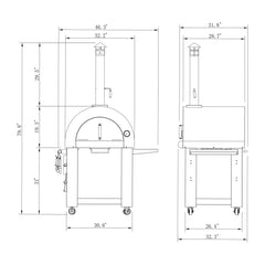 Empava PG05 Outdoor Wood Fired Pizza Oven With Side Table