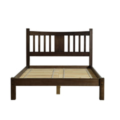 King Size Farmhouse Style Solid Wood Platform Bed with Headboard in