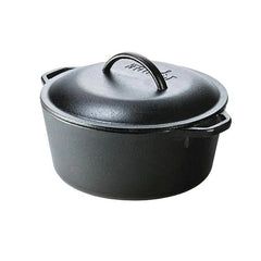 5-Quart Black Cast Iron Dutch Oven with Lid for Oven Stove Grill or