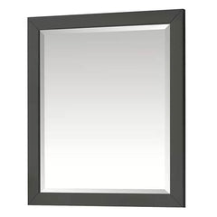 32-in x 28-in Bathroom Wall Mirror with Grey Solid Wood Frame