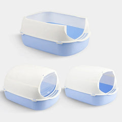 Cat Litter Box, Plastic Hooded High Walls, Kitten Potty Box, Pet Litter Pan, Toilet Accessories