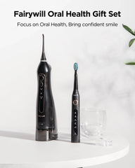 Fairywill Water Flossers for Teeth 300ML Oral Irrigator Rechargeable Portable Dental 3 Modes Water Tank Waterproof Teeth Cleaner