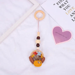 Baby Play Gym Frame Wooden Beech Activity Gym Frame Stroller Hanging Pendants Toys Teether Ring Nursing Rattle Toys Room Decor