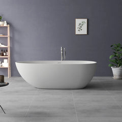 185x85x57CM Solid Surface Freestanding Bathtub Easy Cleaning&Sanitizing[US-Stock]