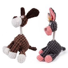 Dog Toys Stuffed Donkey Squeaking Pet Toy Cute Plush Puzzle Interactive Toy For Dog Cat Chew Squeaky Pet Molar Toy