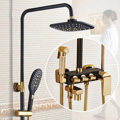 Hot and Cold Bathroom Faucet Lifting Bathroom Shower Set with Bidet Black Shower Set Brass Shower Body Faucet 1.5mflexible Hose