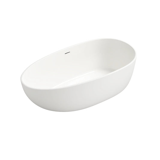 185x85x57CM Solid Surface Freestanding Bathtub Easy Cleaning&Sanitizing[US-Stock]