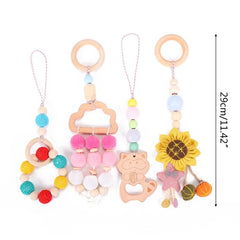 Baby Play Gym Frame Wooden Beech Activity Gym Frame Stroller Hanging Pendants Toys Teether Ring Nursing Rattle Toys Room Decor