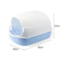 Cat Litter Box, Plastic Hooded High Walls, Kitten Potty Box, Pet Litter Pan, Toilet Accessories