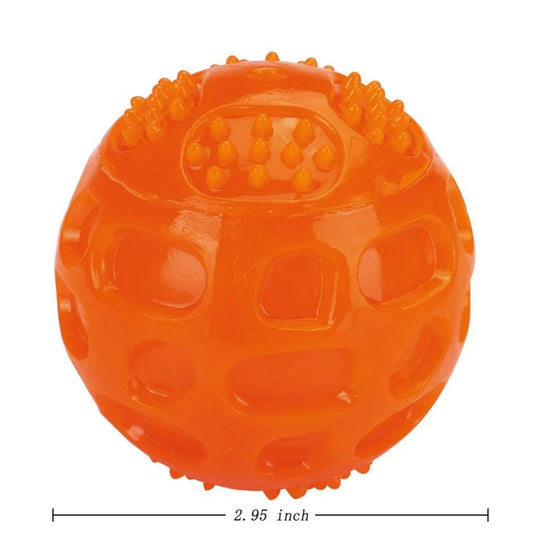 Pet Dog Toys Molar Bite-resistant Ball Dog Toy Interactive Rubber Chew Toys Squeak Training Durable Playing Balls For Dogs