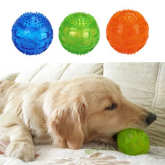 Pet Dog Toys Molar Bite-resistant Ball Dog Toy Interactive Rubber Chew Toys Squeak Training Durable Playing Balls For Dogs