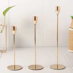 Modern Metal Gold Candlestick Holders Wedding Decoration Skinny Tapered Candlestick Holder Home Decor Bar Party Candle Holders