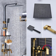 Hot and Cold Bathroom Faucet Lifting Bathroom Shower Set with Bidet Black Shower Set Brass Shower Body Faucet 1.5mflexible Hose