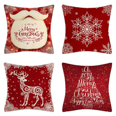 4PCS Christmas Cushion Covers 45x45 Cm Farmhouse Xmas Decor Red Green Plaids Santa Pillow Cover Christmas Decorations Noel Kerst